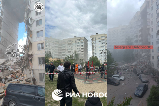 Λήψεις από το τμήμα του συγκροτήματος κατοικιών που κατέρρευσε